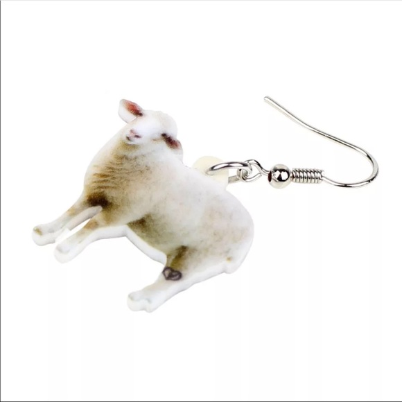 Sheep Acrylic Earrings - Picture 2 of 5